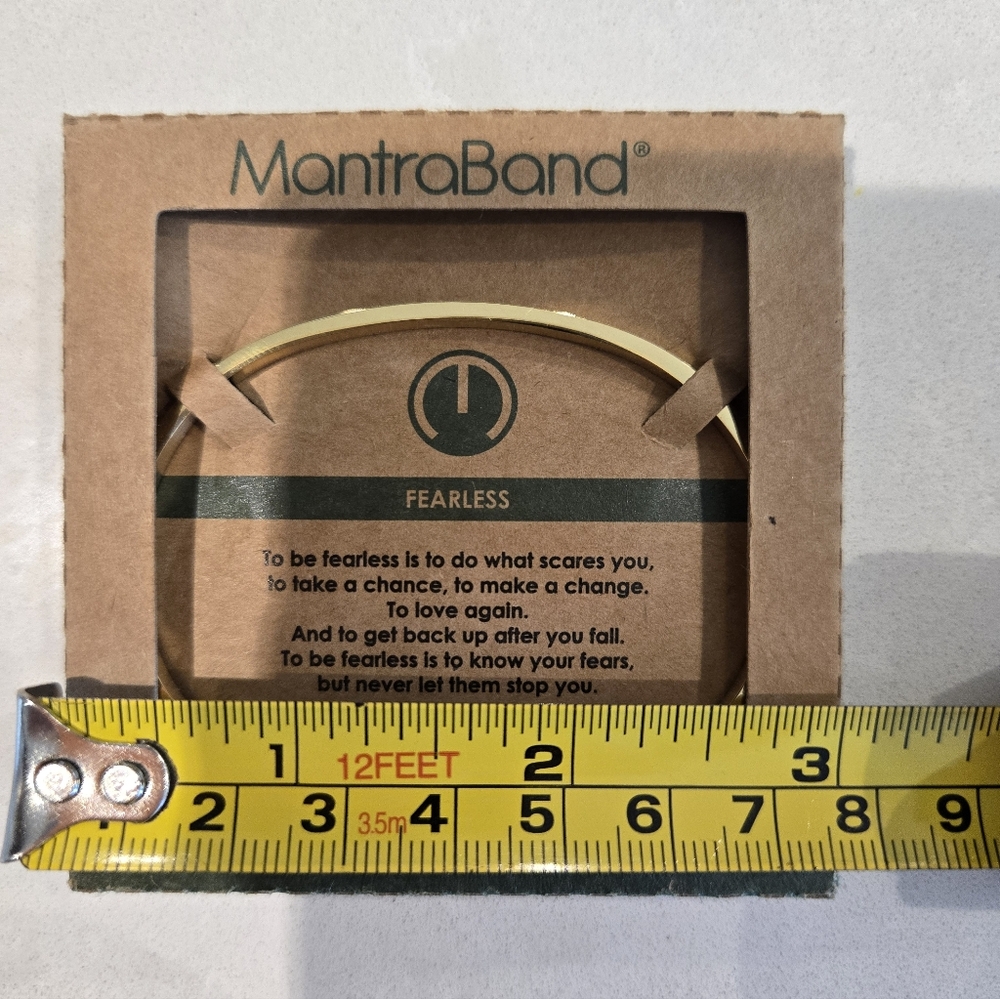 MantraBand Fearless Gold Open Cuff Bracelet NWT - Picture 3 of 5